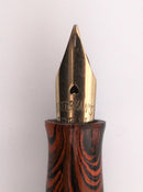 WATERMAN 52V RED RIPPLE FOUNTAIN PEN W/18K GOLD FILLED TRIM M to BB FLEX NIB