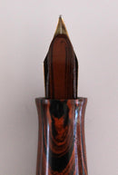 WATERMAN 52V RED RIPPLE FOUNTAIN PEN W/18K GOLD FILLED TRIM M to BB FLEX NIB