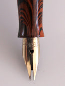 WATERMAN 52V RED RIPPLE FOUNTAIN PEN W/18K GOLD FILLED TRIM M to BB FLEX NIB