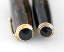 1938 PARKER BROWN DOUBLE JEWEL VACUMATIC SHADOW WAVE FOUNTAIN PEN RESTORED WITH HARD TO FIND STAR CLIP