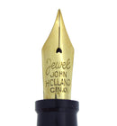 CIRCA 1920s JOHN HOLLAND JADE GREEN RINGTOP FOUNTAIN PEN RESTORED