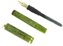 CIRCA 1920s JOHN HOLLAND JADE GREEN RINGTOP FOUNTAIN PEN RESTORED