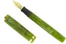 CIRCA 1920s JOHN HOLLAND JADE GREEN RINGTOP FOUNTAIN PEN RESTORED