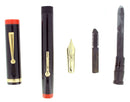 1920S JOHN HOLLAND JEWEL BLACK W/ORANGE ENDS STANDARD SIZE FOUNTAIN PEN RESTORED OFFERED BY ANTIQUE DIGGER