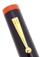 1920S JOHN HOLLAND JEWEL BLACK W/ORANGE ENDS STANDARD SIZE FOUNTAIN PEN RESTORED OFFERED BY ANTIQUE DIGGER