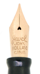 1920S JOHN HOLLAND JEWEL BLACK W/ORANGE ENDS STANDARD SIZE FOUNTAIN PEN RESTORED OFFERED BY ANTIQUE DIGGER