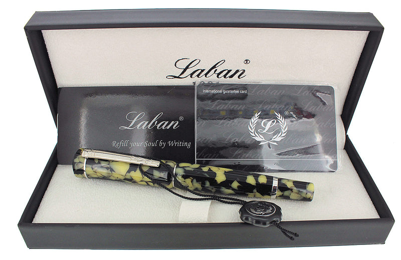 LABAN SCEPTER TERRAZZO MARBLE MEDIUM NIB FOUNTAIN PEN NEVER INKED NEW OLD STOCK OFFERED BY ANTIQUE DIGGER