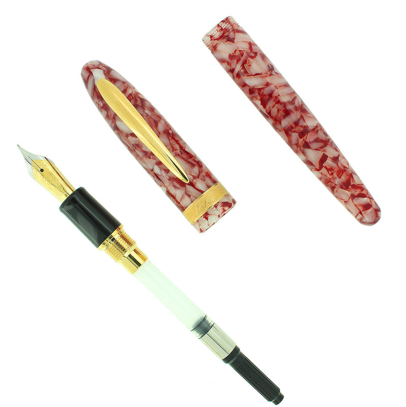LABAN TAROKO AZALEA RED FINE NIB FOUNTAIN PEN MINT NEVER INKED NEW OLD STOCK OFFERED BY ANTIQUE DIGGER