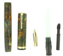 C1930 WATERMAN LADY PATRICIA MOSS AGATE FOUNTAIN PEN XF-BBB FLEX NIB RESTORED OFFERED BY ANTIQUE DIGGER