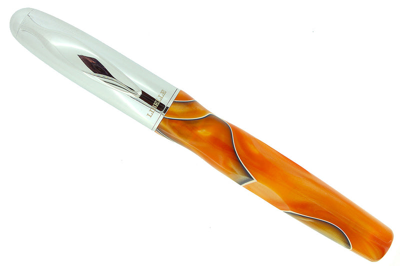CIRCA 2007 LIBELLE VORTEX ORANGE SWIRL ACRYLIC ROLLERBALL PEN NEW OLD STOCK IN BOX OFFERED BY ANTIQUE DIGGER