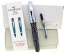 CIRCA 2007 LIBELLE VORTEX MOCHA SWIRL ACRYLIC FOUNTAIN PEN MED NIB NEW OLD STOCK IN BOX OFFERED BY ANTIQUE DIGGER