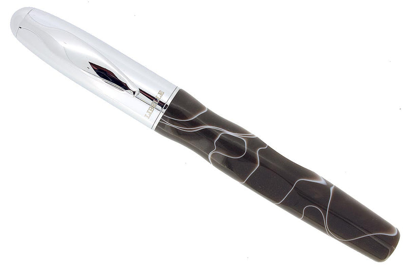 CIRCA 2007 LIBELLE VORTEX MOCHA SWIRL ACRYLIC FOUNTAIN PEN MED NIB NEW OLD STOCK IN BOX OFFERED BY ANTIQUE DIGGER