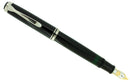 PELIKAN M805 SOUVERAN BLACK FOUNTAIN PEN RHODIUM TRIM 18C MEDIUM NIB NEAR MINT OFFERED BY ANTIQUE DIGGER
