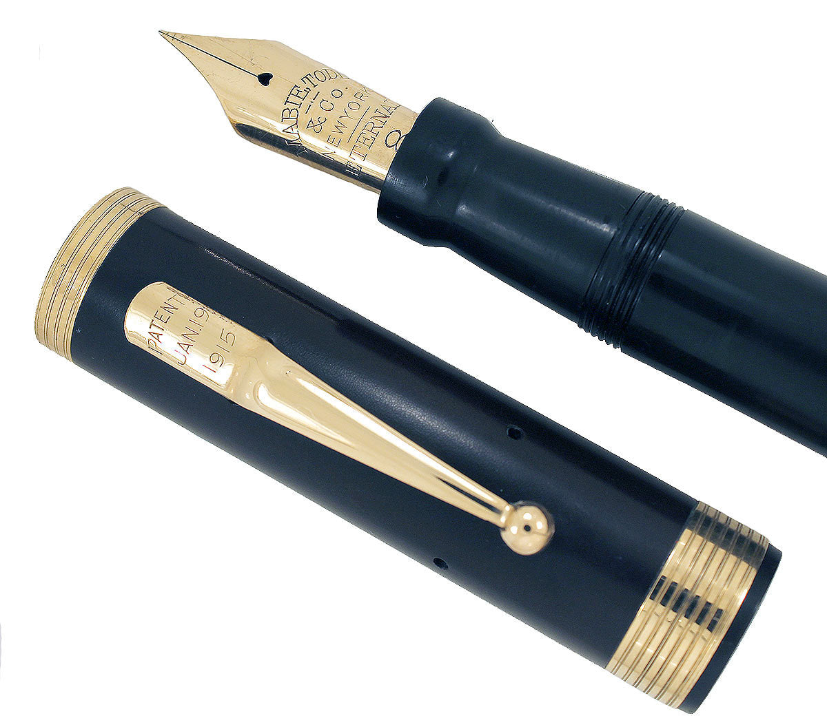 1920s MABIE TODD SWAN ETERNAL #48 BLACK HARD RUBBER FOUNTAIN PEN