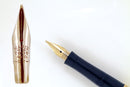 CIRCA 1915 MABIE TODD SWAN FANCY GOLD OVERLAY EYEDROPPER FOUNTAIN PEN WITH F - BBB FLEXIBLE NIB