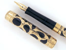 CIRCA 1915 MABIE TODD SWAN FANCY GOLD OVERLAY EYEDROPPER FOUNTAIN PEN WITH F - BBB FLEXIBLE NIB