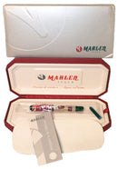 2004 MARLEN FORME PETITE STERLING, RED, & IVORY 18K NIB FOUNTAIN PEN MINT NEW IN BOX OFFERED BY ANTIQUE DIGGER