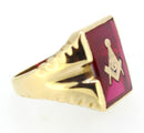 VINTAGE ESTATE MEN'S 10K SOLID GOLD MASONIC RUBY RING SIZE 13 1/2 OFFERED BY ANTIQUE DIGGER