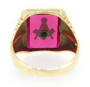 VINTAGE ESTATE MEN'S 10K SOLID GOLD MASONIC RUBY RING SIZE 13 1/2 OFFERED BY ANTIQUE DIGGER