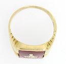 VINTAGE ESTATE MEN'S 10K SOLID GOLD MASONIC RUBY RING SIZE 13 1/2 OFFERED BY ANTIQUE DIGGER