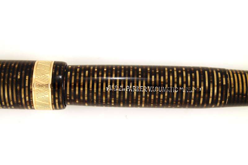 1941 PARKER GOLDEN PEARL SENIOR MAXIMA VACUMATIC WITH F to BBB+ 2.81MM FLEXIBLE NIB IN RESTORED CONDITION OFFERED BY ANTIQUE DIGGER