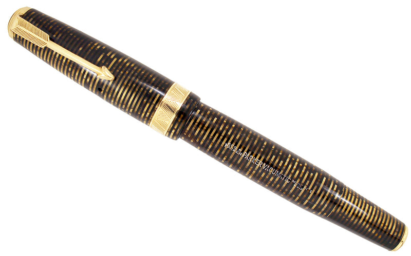 1941 PARKER GOLDEN PEARL SENIOR MAXIMA VACUMATIC WITH F to BBB+ 2.81MM FLEXIBLE NIB IN RESTORED CONDITION OFFERED BY ANTIQUE DIGGER