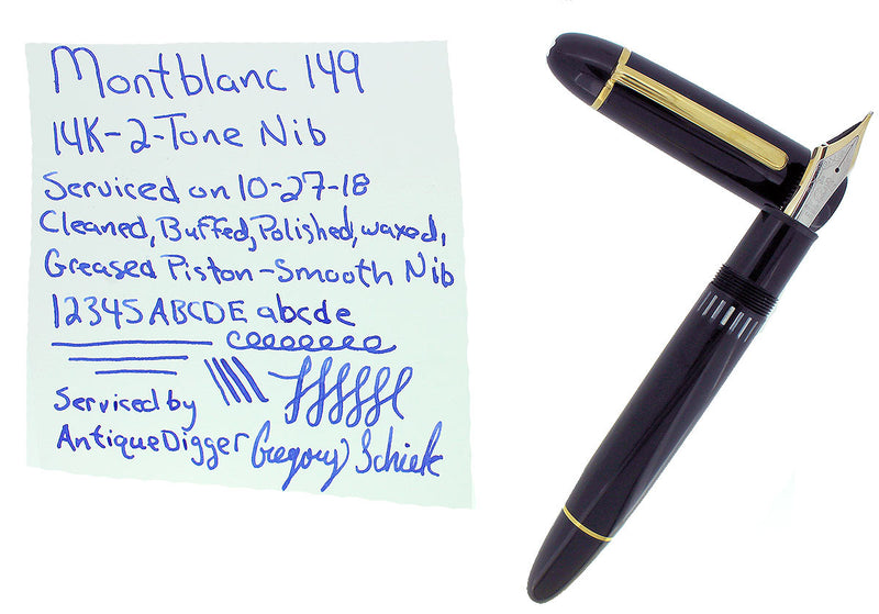 CIRCA 1985 MONTBLANC MEISTERSTUCK N°149 FOUNTAIN PEN WITH BOX M-BB FLEX NIB RESTORED OFFERED BY ANTIQUE DIGGER
