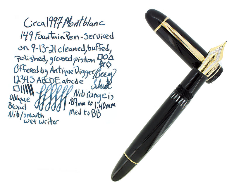CIRCA 1997 MONTBLANC MEISTERSTUCK N°149 FOUNTAIN PEN 18K OB NIB GERMANY RESTORED OFFERED BY ANTIQUE DIGGER
