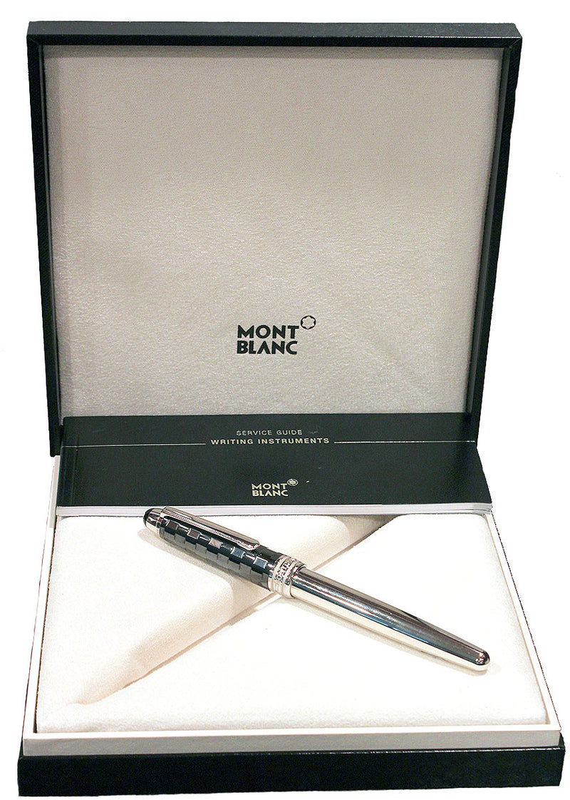 MONTBLANC MEISTERSTUCK BLACK PRISMA FOUNTAIN PEN NOS STICKERED NEVER INKED OFFERED BY ANTIQUE DIGGER