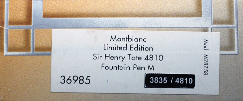 2006 MONTBLANC PATRON OF THE ARTS SIR HENRY TATE LE FOUNTAIN PEN NEVER INKED OFFERED BY ANTIQUE DIGGER