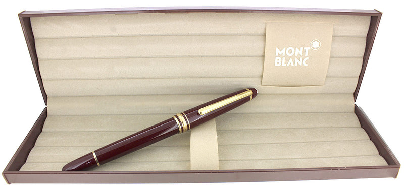 1980S MONTBLANC BORDEAUX MEISTERSTUCK CLASSIQUE GOLD TRIM ROLLERBALL PEN W/BOX MINT OFFERED BY ANTIQUE DIGGER