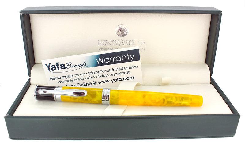 MONTEVERDE JEWELRIA CANDY YELLOW FOUNTAIN PEN NEW IN BOX NEVER INKED MINT CONDITION OFFERED BY ANTIQUE DIGGER
