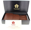 NAMIKI NEW IN BOX 3-PEN COGNAC LEATHER CASE MADE IN JAPAN UNUSED MINT CONDITION OFFERED BY ANTIQUE DIGGER
