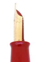 NAMIKI EMPEROR VERMILION URUSHI 18K BROAD NIB FOUNTAIN PEN NEVER INKED W/BOXES & LITERATURE OFFERED BY ANTIQUE DIGGER