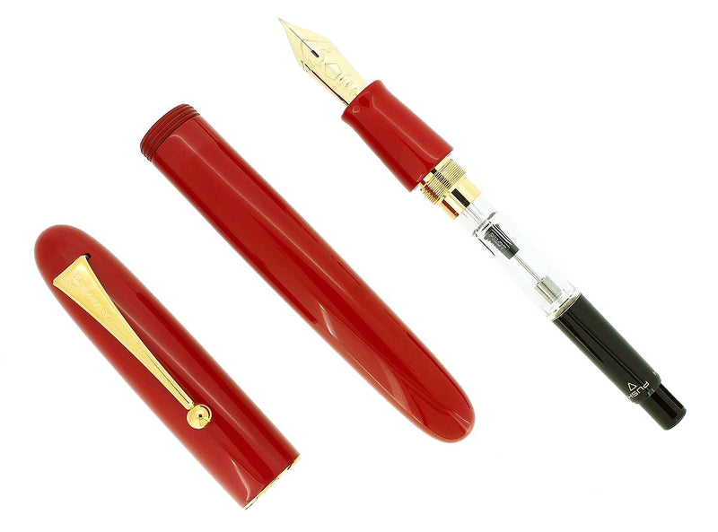 NAMIKI YUKARI ROYALE VERMILION URUSHI 18K BROAD NIB FOUNTAIN PEN NEVER INKED W/BOXES & LITERATURE OFFERED BY ANTIQUE DIGGER