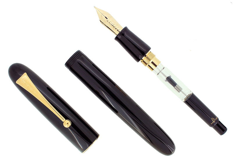 NAMIKI YUKARI ROYALE LACQUER BLACK URUSHI 18K MED NIB FOUNTAIN PEN NEVER INKED W/BOXES & LITERATURE OFFERED BY ANTIQUE DIGGER