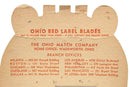 1930s OHIO RED LABEL RAZOR BLADE STORE COUNTERTOP ADVERTISING DISPLAY NOS RARE OFFERED BY ANTIQUE DIGGER