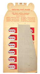 1930s OHIO RED LABEL RAZOR BLADE STORE COUNTERTOP ADVERTISING DISPLAY NOS RARE OFFERED BY ANTIQUE DIGGER