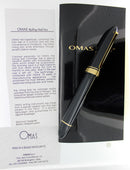 OMAS 360 JET BLACK ROLLERBALL PEN WITH GOLD TRIM NEW OLD STOCK WITH BOX AND PAPERWORK OFFERED BY ANTIQUE DIGGER