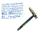 CIRCA 1955 ONOTO DE LA RUE BLUE MARBLED FOUNTAIN PEN ORIG BOX M-BBB FLEX NIB RESTORED OFFERED BY ANTIQUE DIGGER