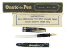 CIRCA 1955 ONOTO DE LA RUE BLUE MARBLED FOUNTAIN PEN ORIG BOX M-BBB FLEX NIB RESTORED OFFERED BY ANTIQUE DIGGER