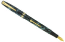 CIRCA 1955 ONOTO DE LA RUE BLUE MARBLED FOUNTAIN PEN ORIG BOX M-BBB FLEX NIB RESTORED OFFERED BY ANTIQUE DIGGER