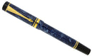 1990 DUOFOLD INTERNATIONAL BLUE MARBLE FOUNTAIN PEN 18K MEDIUM NIB MINT OFFERED BY ANTIQUE DIGGER