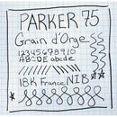 PARKER 75 GRAIN D'ORGE FOUNTAIN PEN WITH 18K GOLD MEDIUM NIB