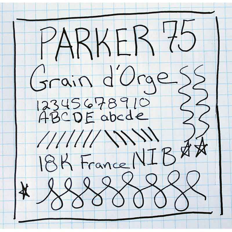 PARKER 75 GRAIN D'ORGE FOUNTAIN PEN WITH 18K GOLD MEDIUM NIB