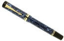 1987 DUOFOLD CENTENNIAL BLUE MARBLE FOUNTAIN PEN 18K FINE OBLIQUE NIB MINT OFFERED BY ANTIQUE DIGGER