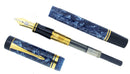 1987 DUOFOLD CENTENNIAL BLUE MARBLE FOUNTAIN PEN 18K FINE OBLIQUE NIB MINT OFFERED BY ANTIQUE DIGGER