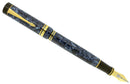 1987 DUOFOLD CENTENNIAL BLUE MARBLE FOUNTAIN PEN 18K FINE OBLIQUE NIB MINT OFFERED BY ANTIQUE DIGGER