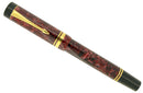 1998 DUOFOLD CENTENNIAL RED MARBLE FOUNTAIN PEN 18K FINE OBLIQUE NIB MINT