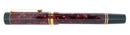 1998 DUOFOLD CENTENNIAL RED MARBLE FOUNTAIN PEN 18K FINE OBLIQUE NIB MINT